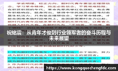 祝铭震：从青年才俊到行业领军者的奋斗历程与未来展望