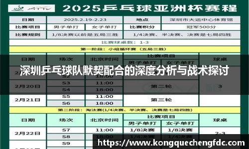 深圳乒乓球队默契配合的深度分析与战术探讨